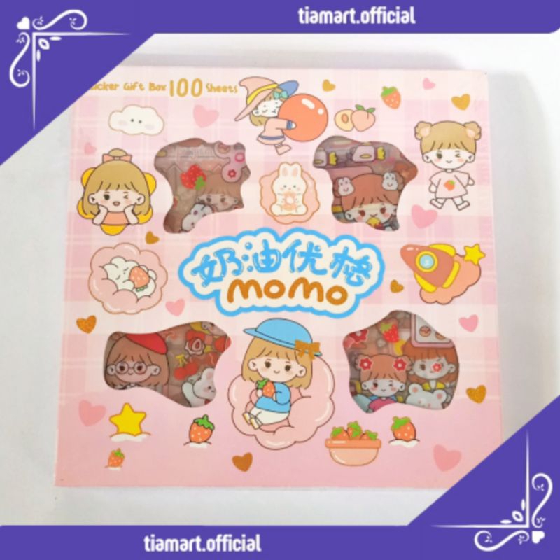 

[PCS] Stiker Set Momo Karakter Lucu Motif Kartun 100 Lembar