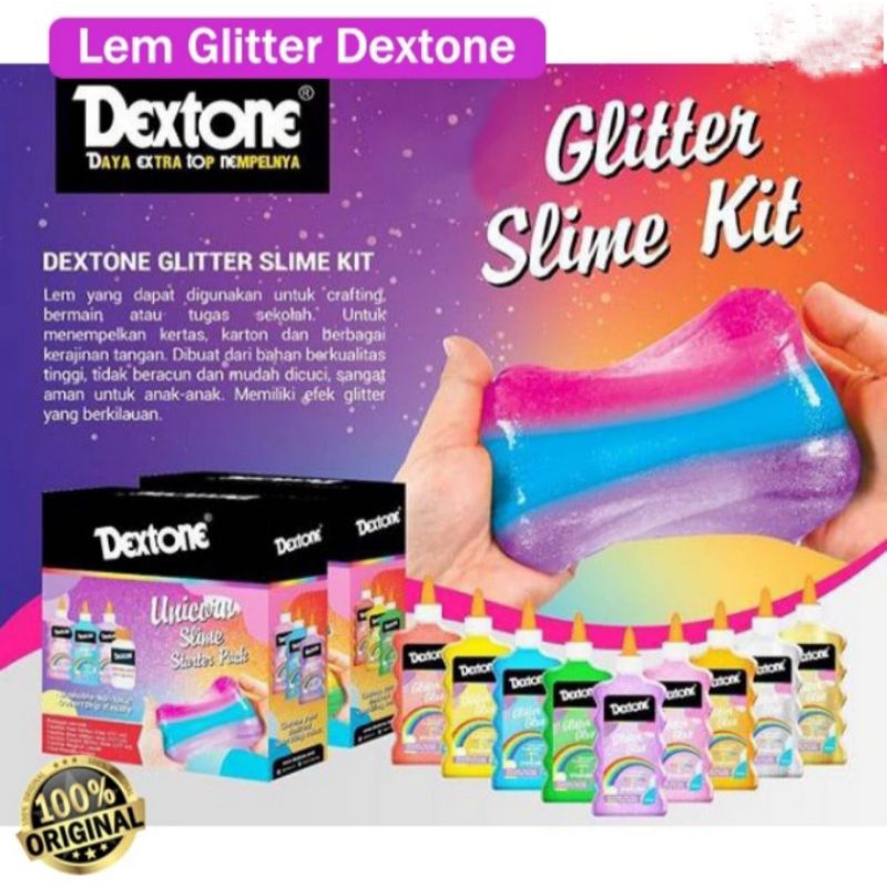 

Lem Glitter Dextone Membuat Mainan Slime Warna Glue Glitter Lem Kertas