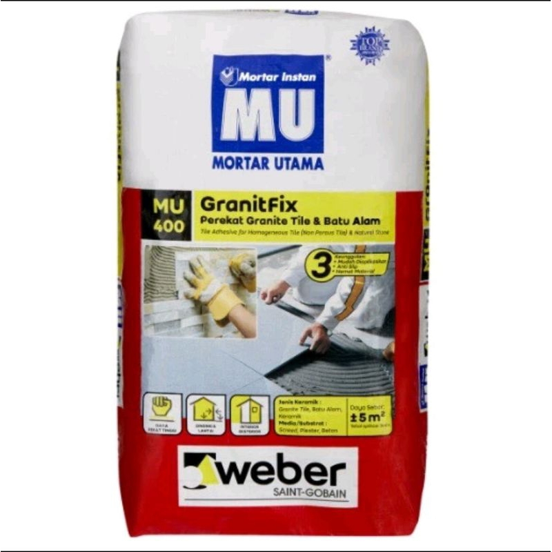 MU - 400 Mortar Utama MU 400 perekat granite dan batu alam