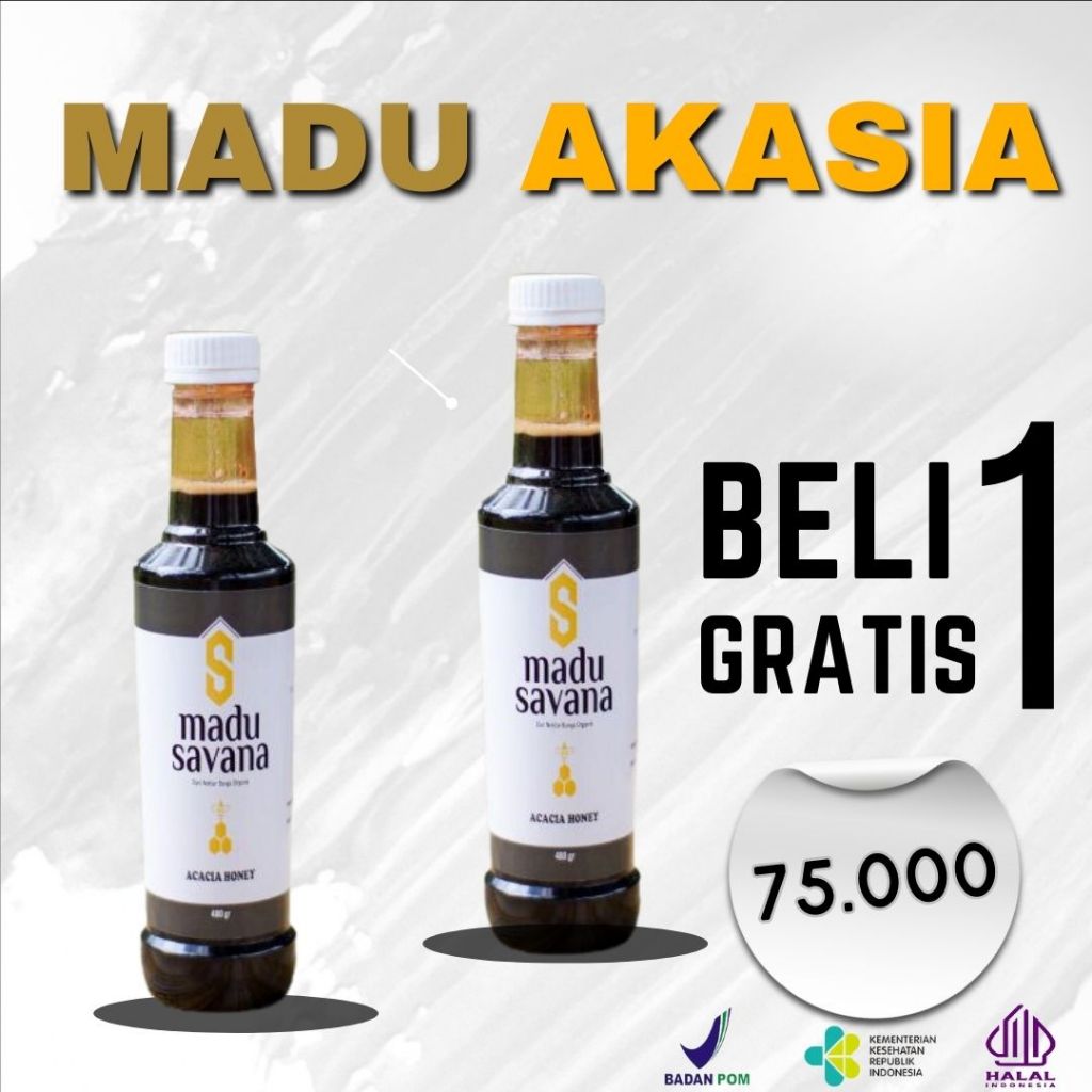 

PROMO beli 1 gratis 1 Madu Murni Asli Nektar Akasia 100% Pure Raw Honey MADU SAVANA