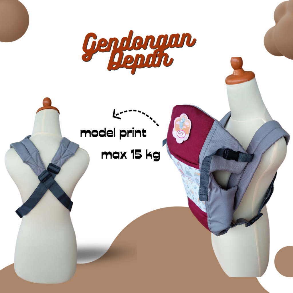 Gendongan Bayi Depan Hipseat Model Print