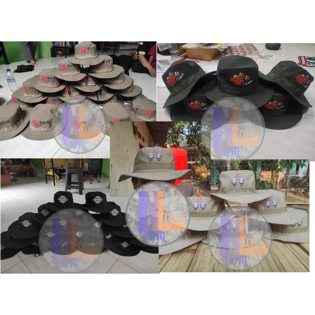 Bucket Hat Topi Rimba Custom  Logo sendiri