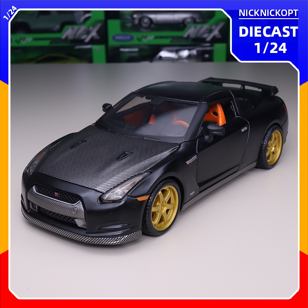 Maisto 1:24 Modified 2009 Nissan GTR R35 Diecast Skala Mainan Model Koleksi Miniatur Mobil