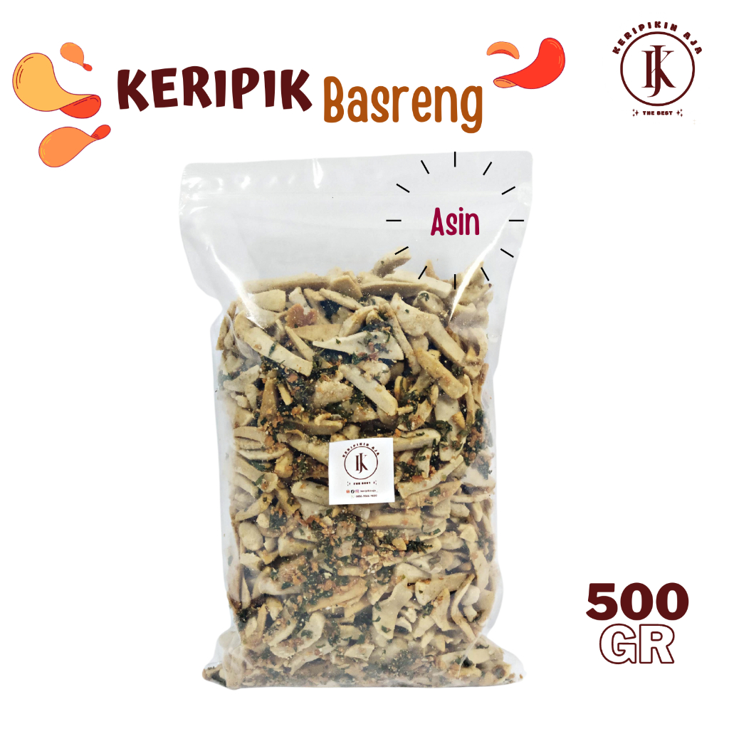 

Keripik Basreng Super Crispy ORIGINAL asin gurih tidak pedas isi 500gr BASRENG DAUN JERUK