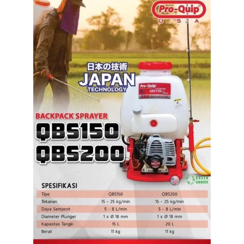 MESIN SEMPROT HAMA GENDONG BACKPACK SPRAYER QBS200 QBS150 PRO-QUIP 15LITER 20LITER