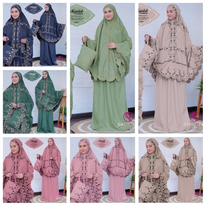 Mukena motif mix bordir halus terbaru majidah ori shofiya bahan adem