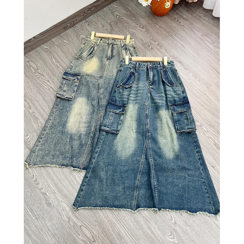 VEBBY CARGO IMPORT JEANS SKIRT