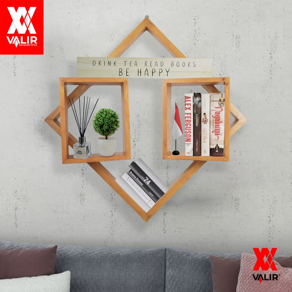 Kuya Kayu- Rak Dinding  Hiasan Dinding, Rak dinding, kotak, tempel, Minimalis, Sudut, Kamar, Ruang t
