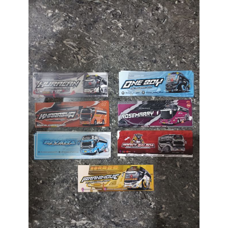 

stiker bus murah 7 model isi 30 pcs