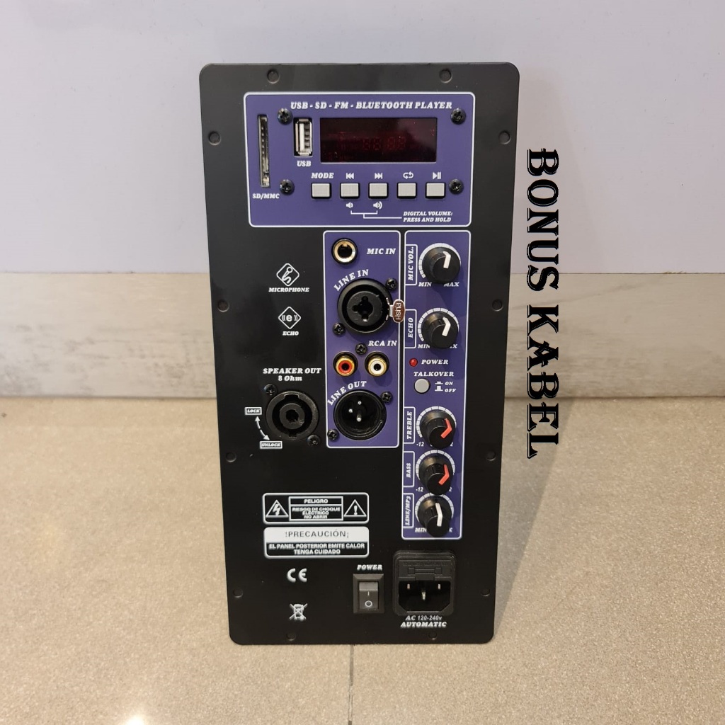 Power Kit Mesin speaker active 2 way Class D usb bluetooth Bonus kabel