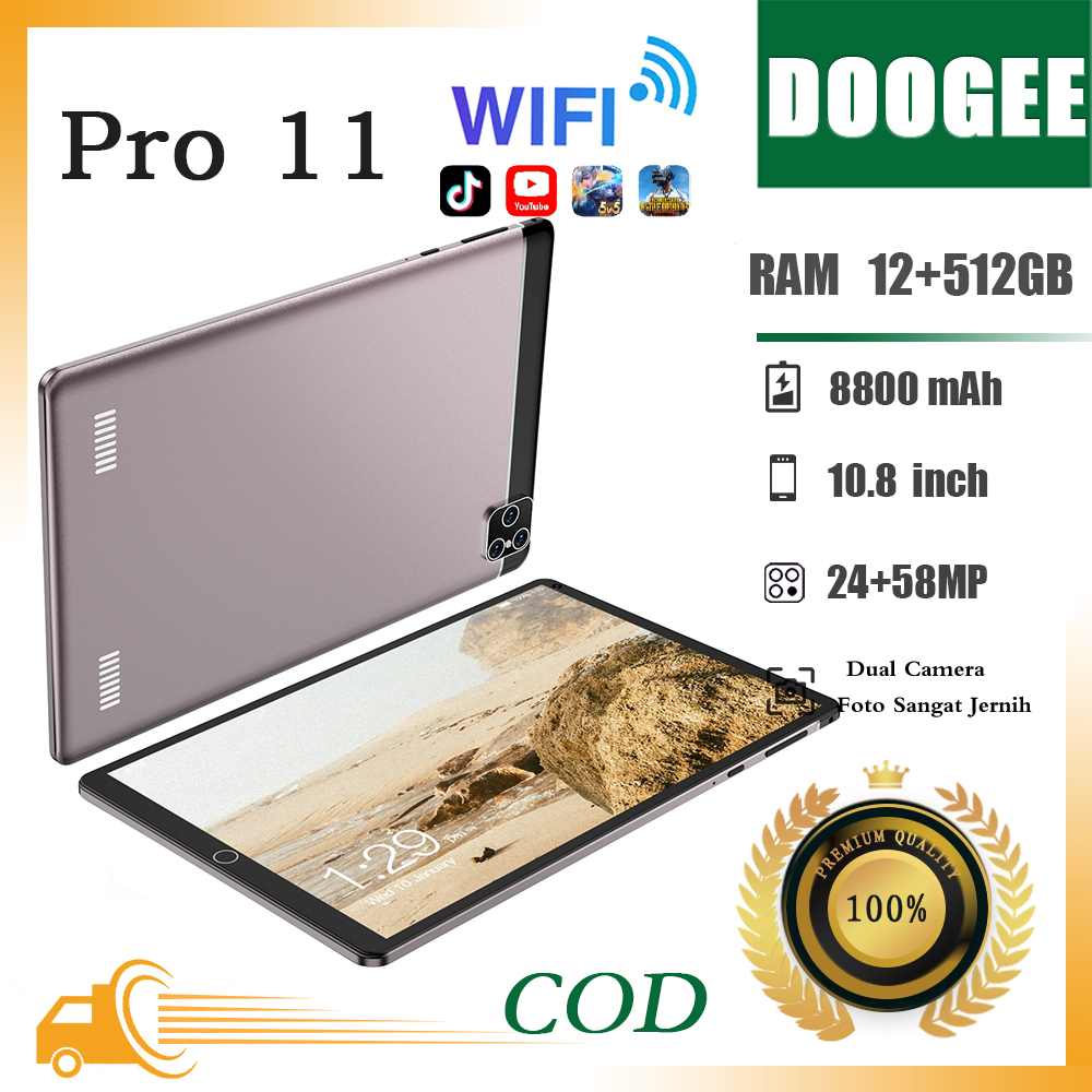 【Promosi Penjualan COD】Murah tablet pc Asli Pro11 Baru 12GB + 512GB 8800mAh 58MP 10.8 Inci SIM Wifi 