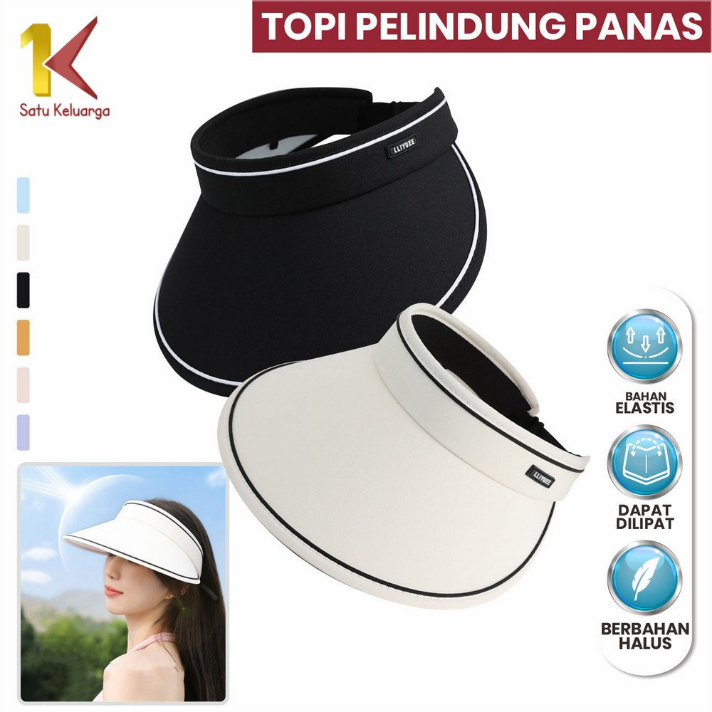 Satu Keluarga Topi Visor UPF50+ Anti UV P617 Topi Olahraga Lipat Serbaguna Sun Hat Summer Wanita / T