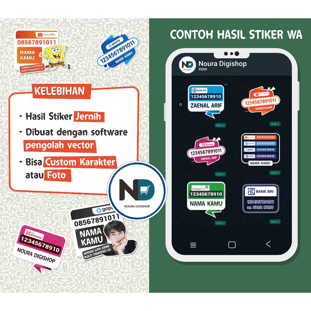 Stiker WA/ Rekening/ Dompet Digital