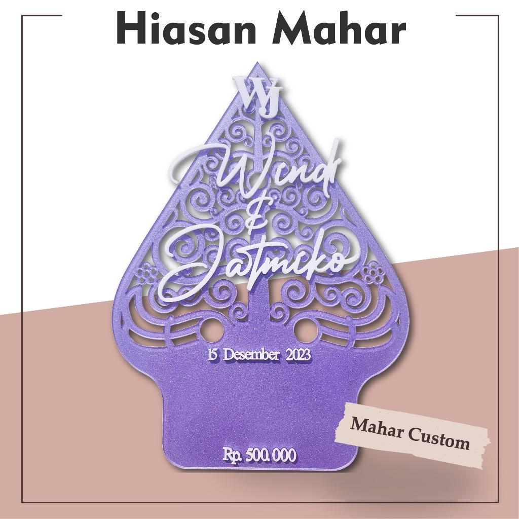 Gunungan Wayang Warna Custom Gunungan Wayang Akrilik Tetes air | Hiasan Mahar Akrilik