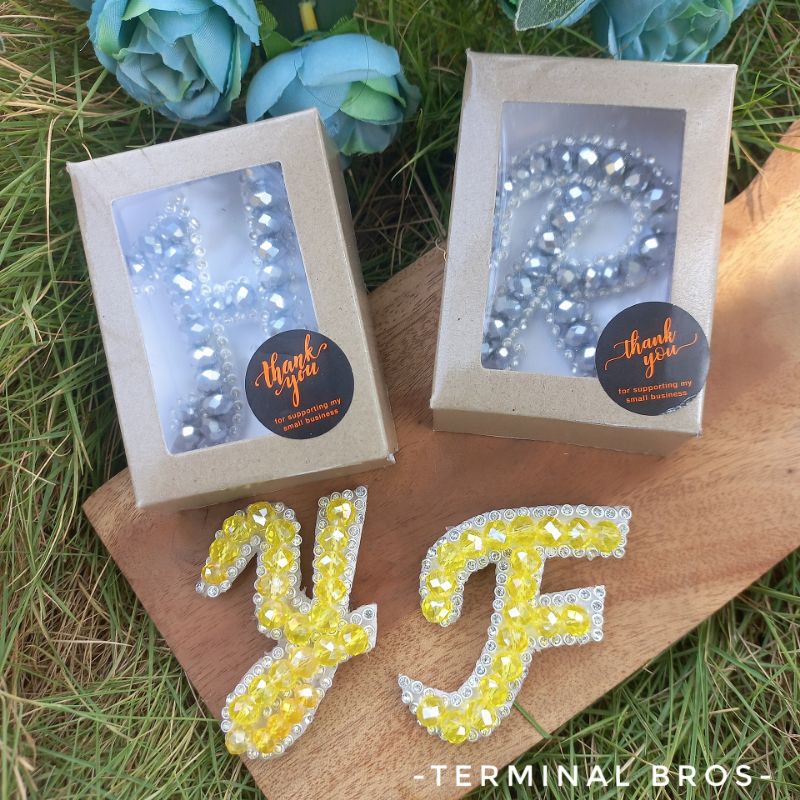 BROS HURUF HANDMADE FREE BOKS BROS KRISTAL KUNING HANDMADE