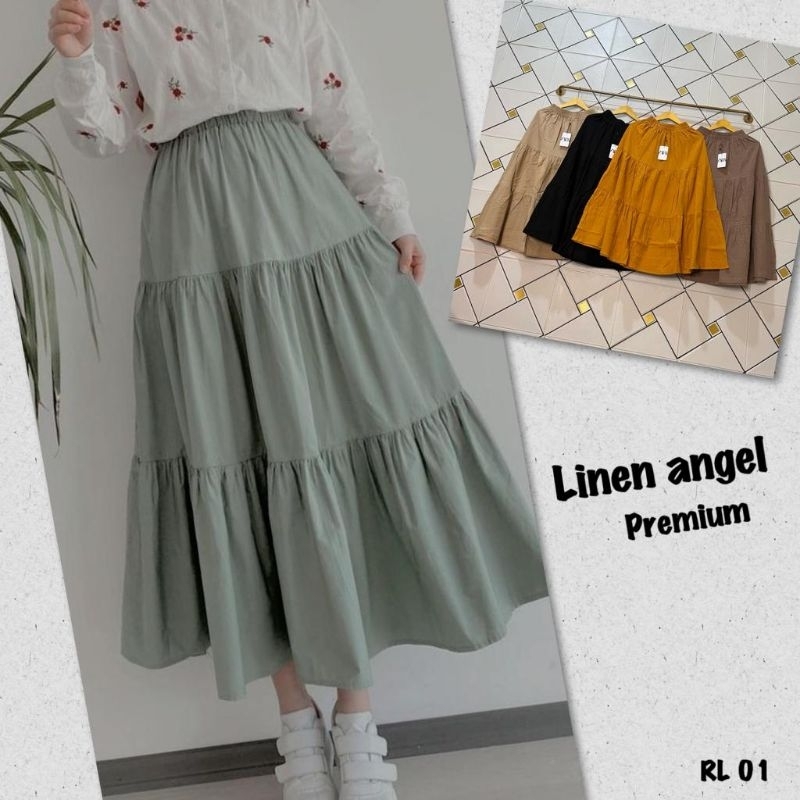 Rok linen zara | rok wanita import