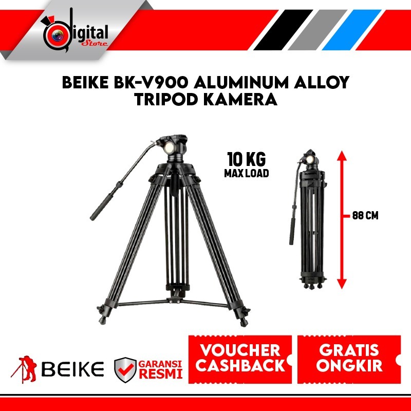 Beike BK-V900 Aluminum Alloy Tripod Kamera Beike V-900 Tripod
