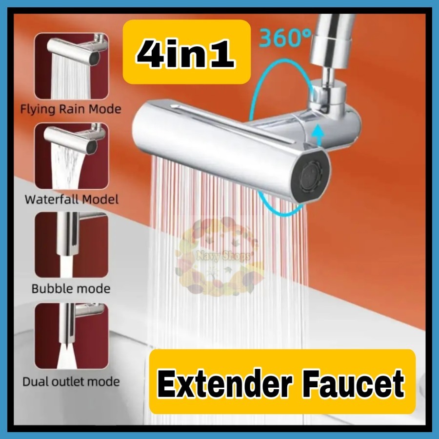 MH - Extender Faucet 4in1 Adapter Kran Wastafel 4 Mode Putar 360