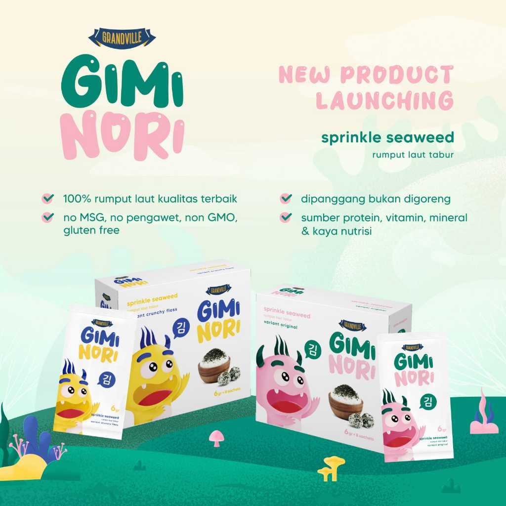 

Gimi Nori grandville/ rumput laut tabur/ makanan kering giminori
