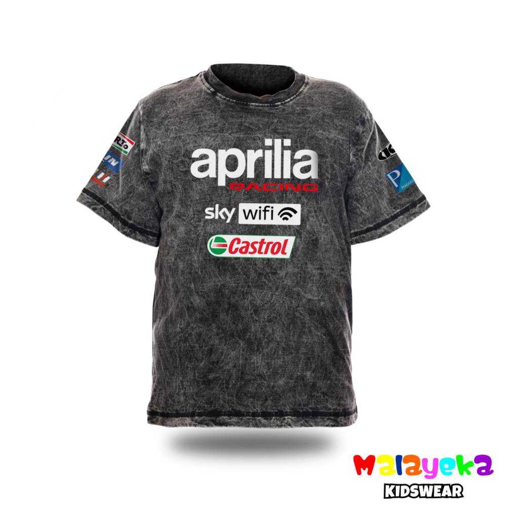 Baju Anak Kaos Motogp 2023 Acid Wash Aprilia