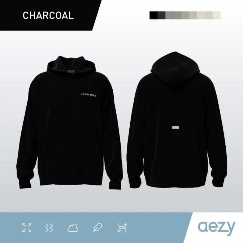 AEZY SIGNATURE HOODIE CHARCOAL - NO VOID MINDS