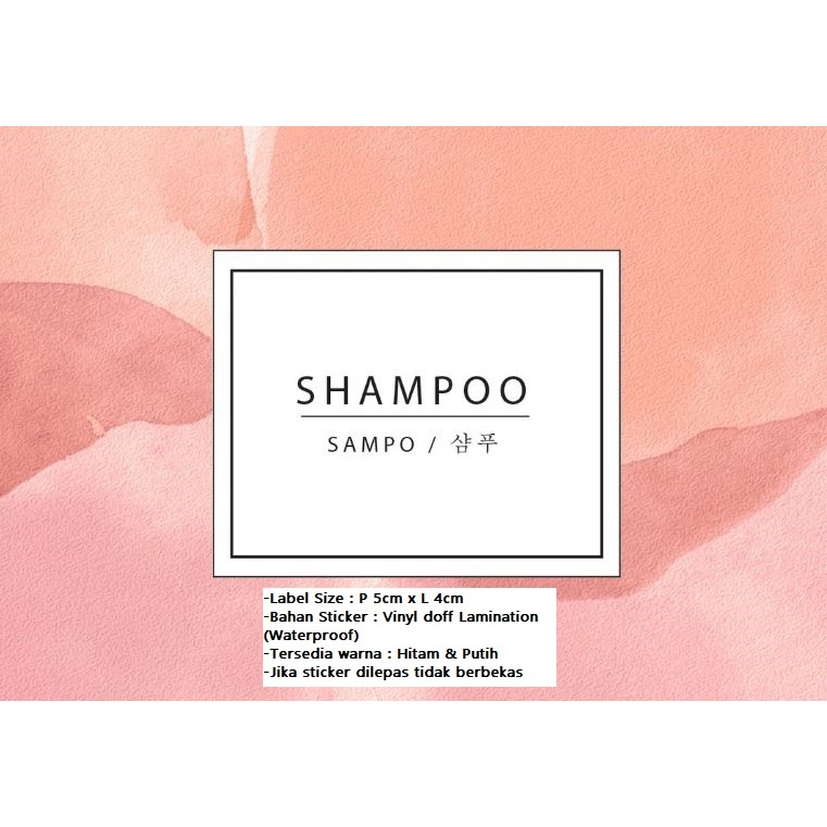 

Label Sticker Waterproof Shampoo 5cm x 4cm