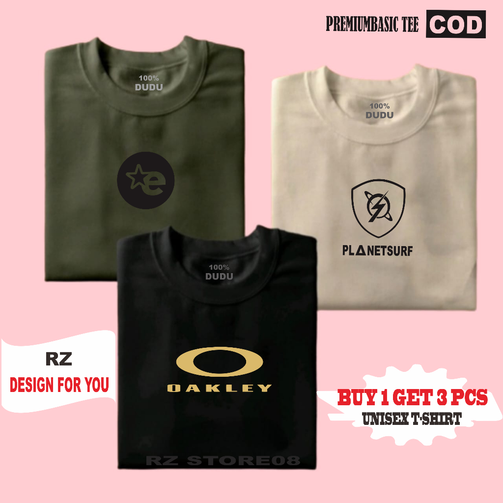 BUY 1 GET 3 PCS (PROMO COD) RZ STORE08  Baju Kaos Distro Pria Wanita T-Shirt Distro 100% Catton Kaos