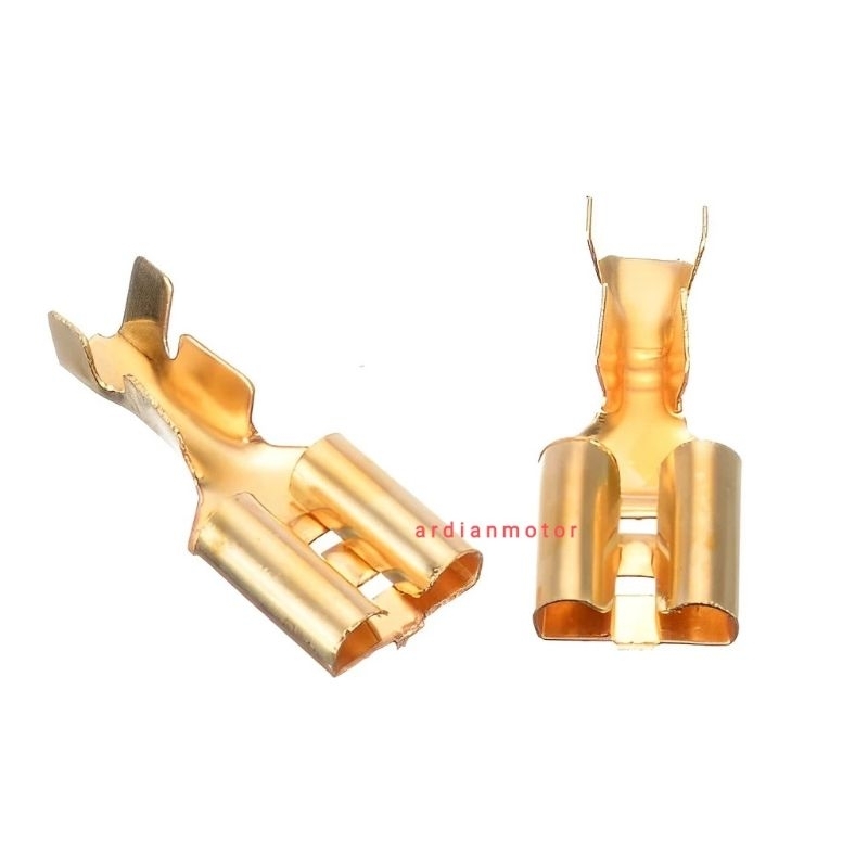 Skun Sekun Terminal Kabel Gepeng Cewek Kuningan/Skun Sekun Aki Gepeng Kuningan Murni 100%/Skun Sekun