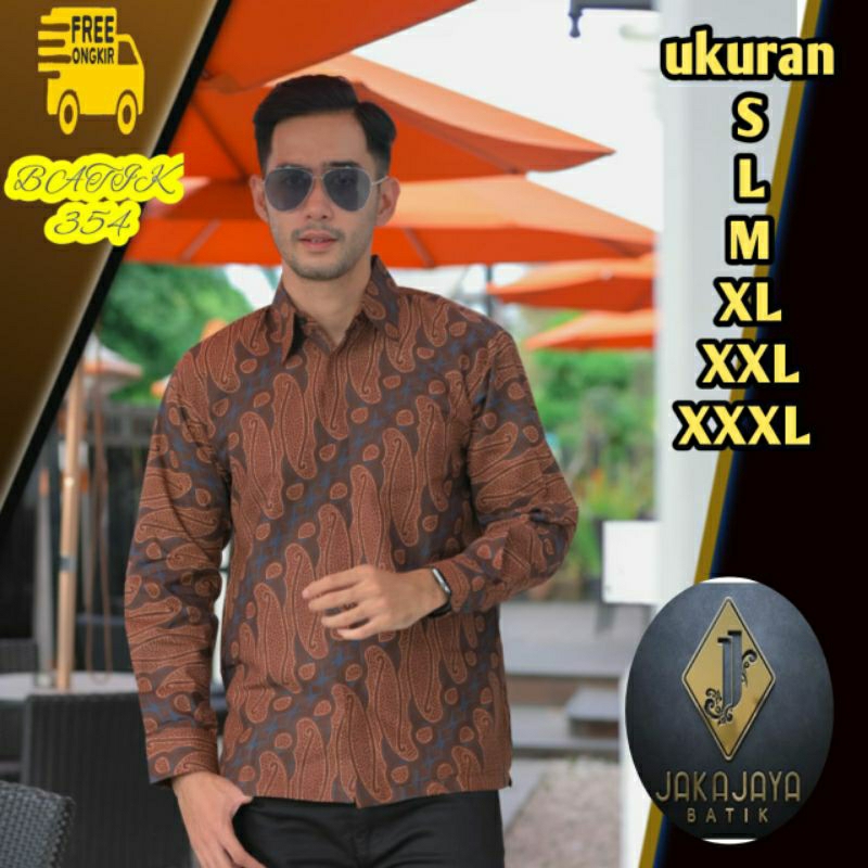 Kemeja Batik Pria Elegan Lengan Panjang Anak Muda KerenBatik Jakajaya BM6