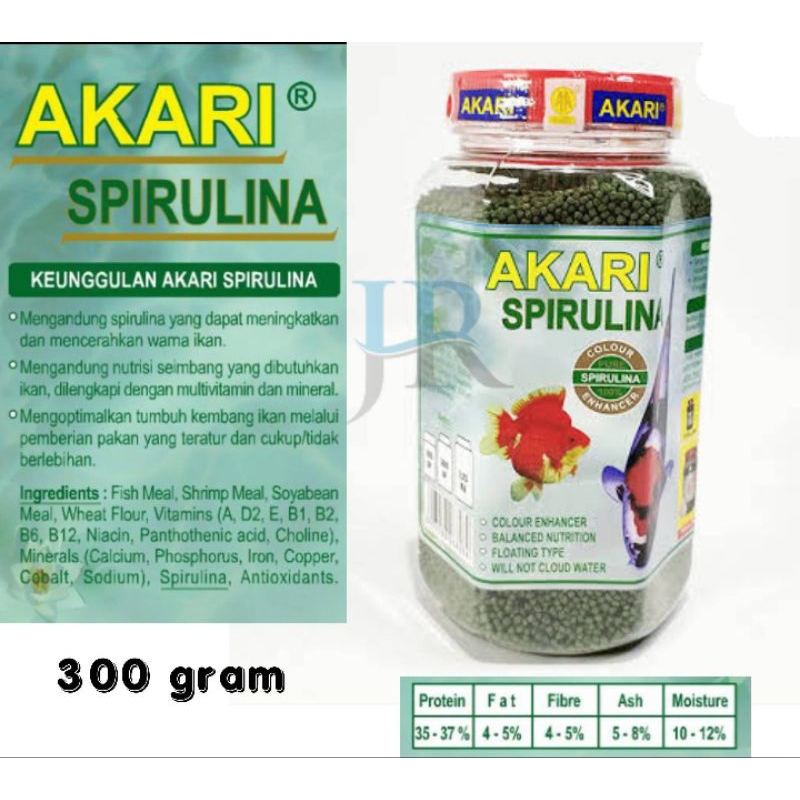 Pakan pelet makanan ikan koki koi pencerah warna Akari Spirulina
