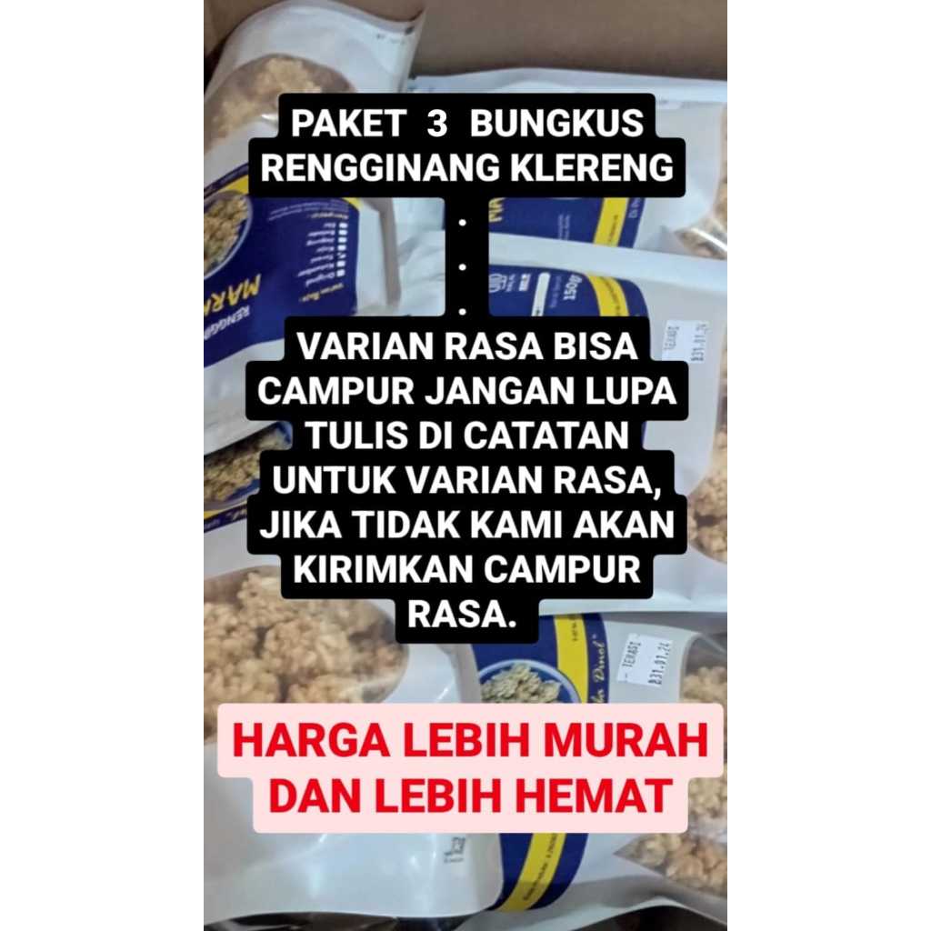 

PAKET 3pcs RENGGINANG klereng KHAS CIREBON | RASA BISA CAMPUR