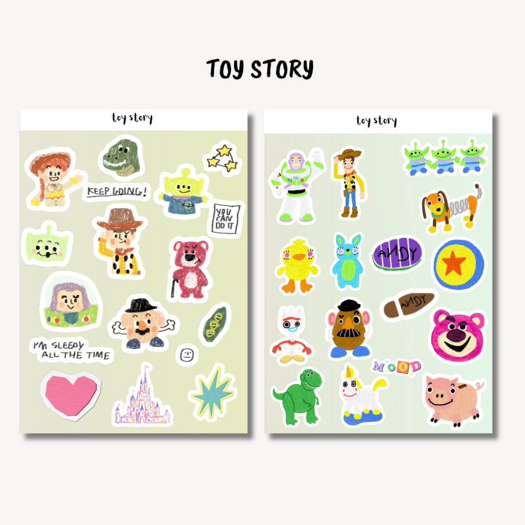 

Sticker Tumblr Toy Story 17 pcs Uk. A5 A6 sticker aesthetic Vinyl waterproof woody buzz sticker disney toy story dekorasi