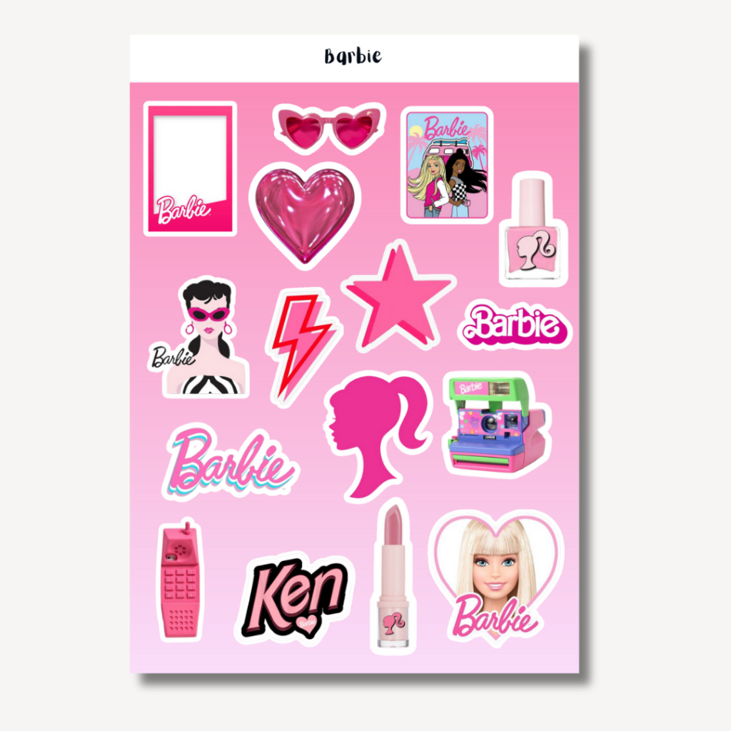 

Sticker Tumblr Barbie Movie 17 pcs Uk. A5 A6 sticker aesthetic Vinyl waterproof dekorasi sticker barbie