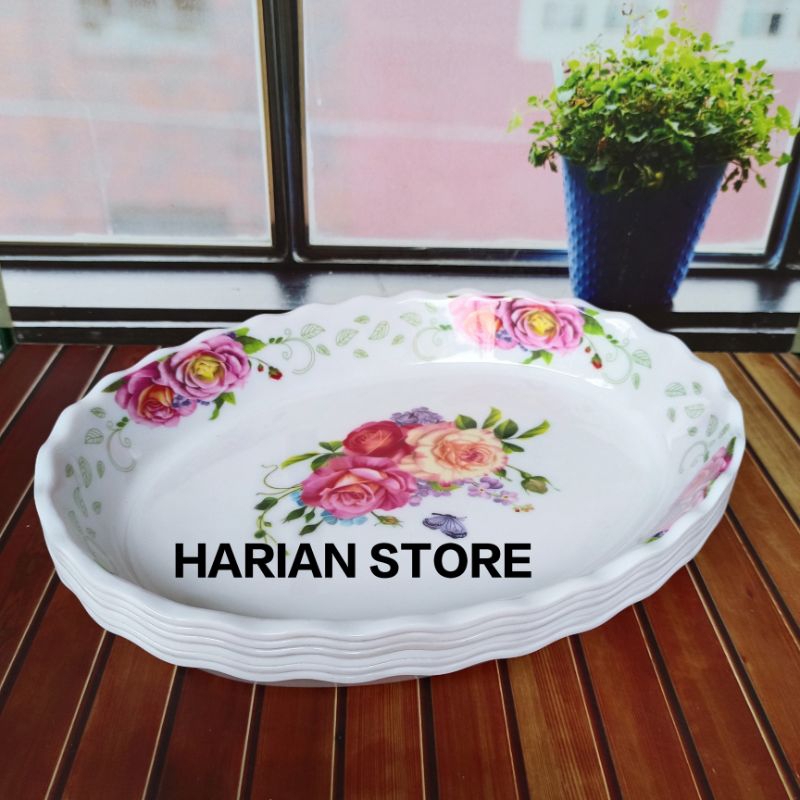 2 PCS PIRING SAJI LONJONG MELAMIN - PIRING OVAL SAJI-PIRING LODOR MELAMIN