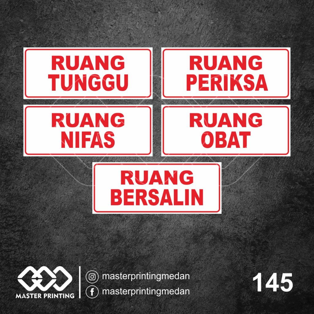 

145 - Stiker Nama Ruangan di Rumah Sakit dan Puskesmas, Tahan Air, Termurah, dan Bisa Custom