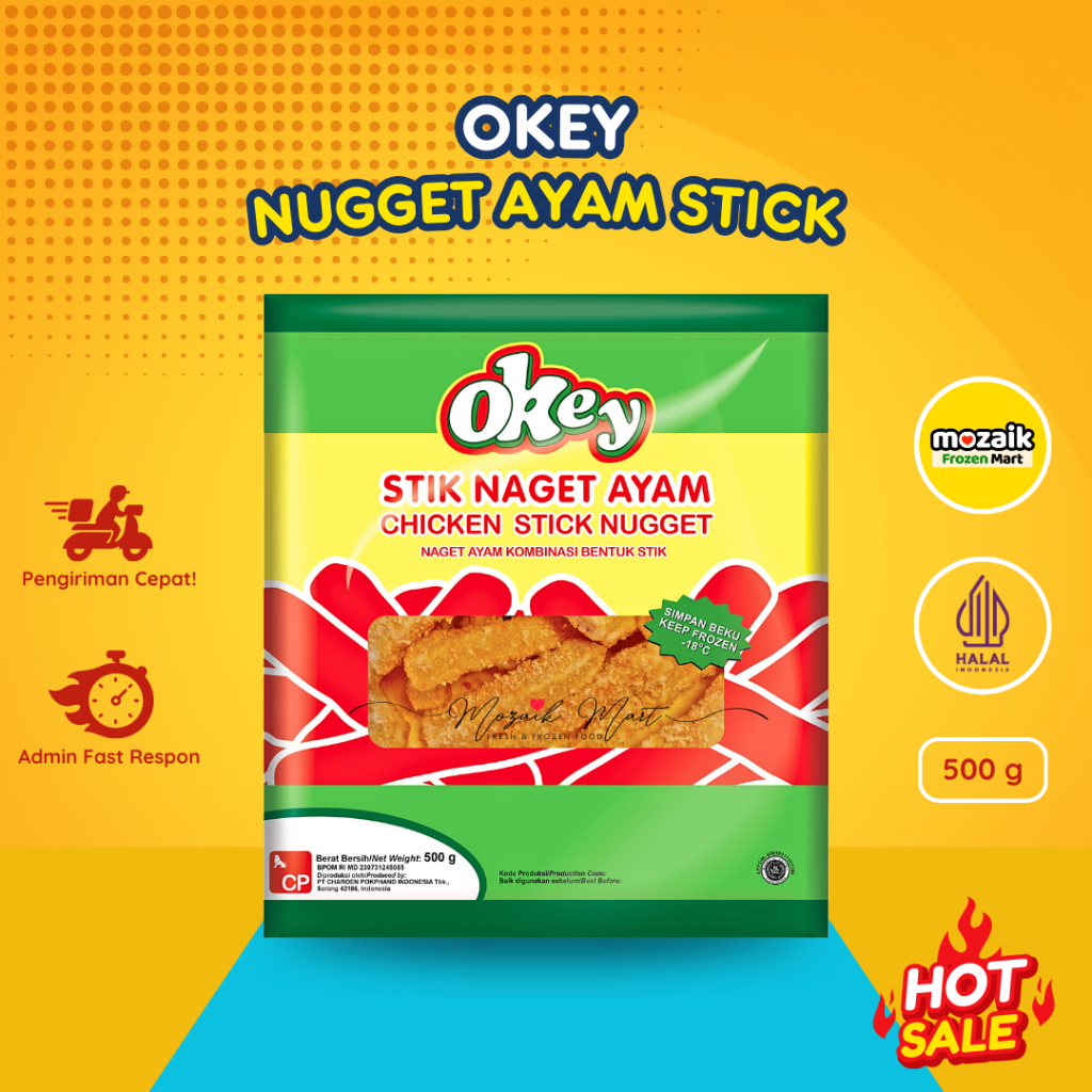 

Okey Nugget Ayam Stick 500gr - Naget Okey / Naget Ayam / Nuget Ayam