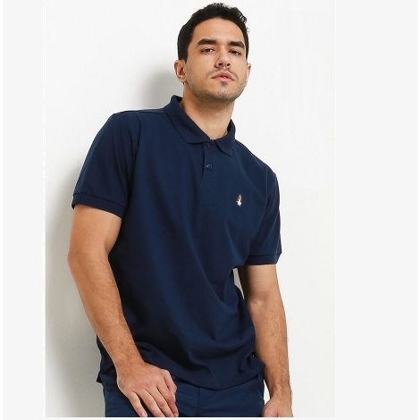 Kaos Kerah Kaos Polo Pria Hush Puppies Navy