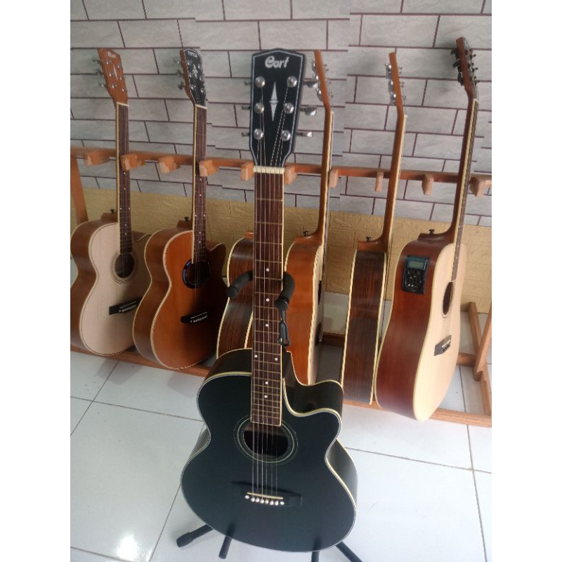 gitar akustik elektrik/akustik custom model cort. paket lengkap
