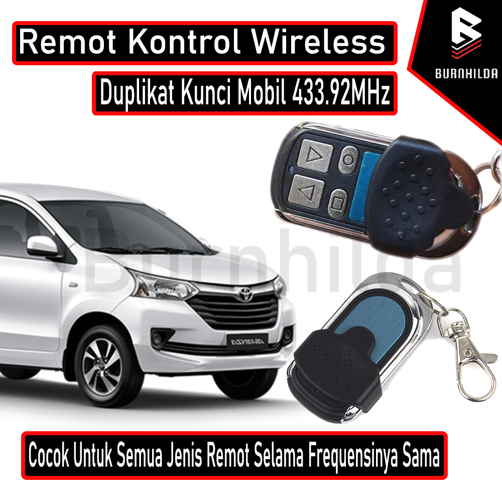 Remot Kontrol Wireless Duplikat Kunci Mobil 433.92MHz Keyless Entry Remote Control Key Fob, Universa