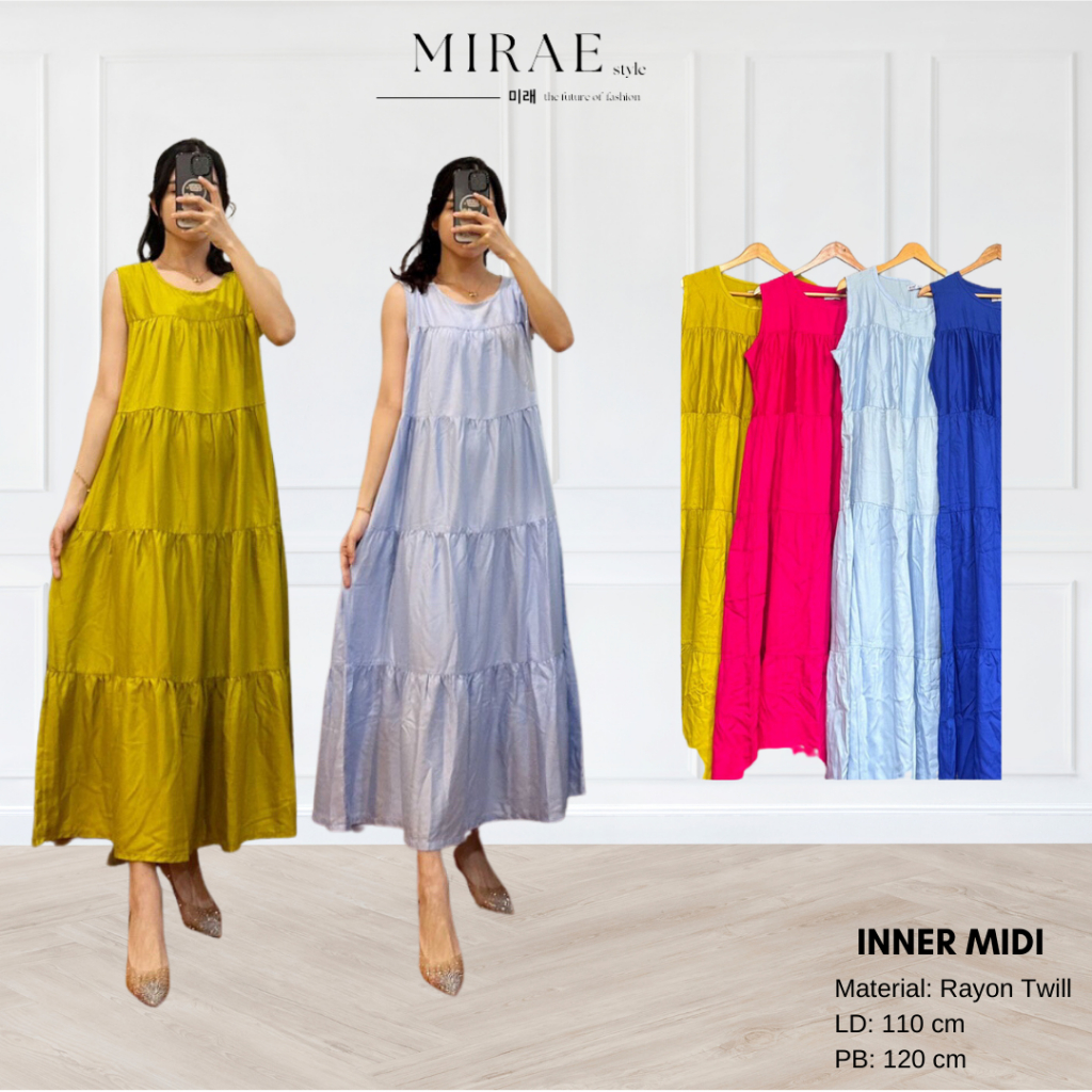 INNER MIDI / INER DRESS BASIC RAYON TWILL KUALITAS PREMIUM