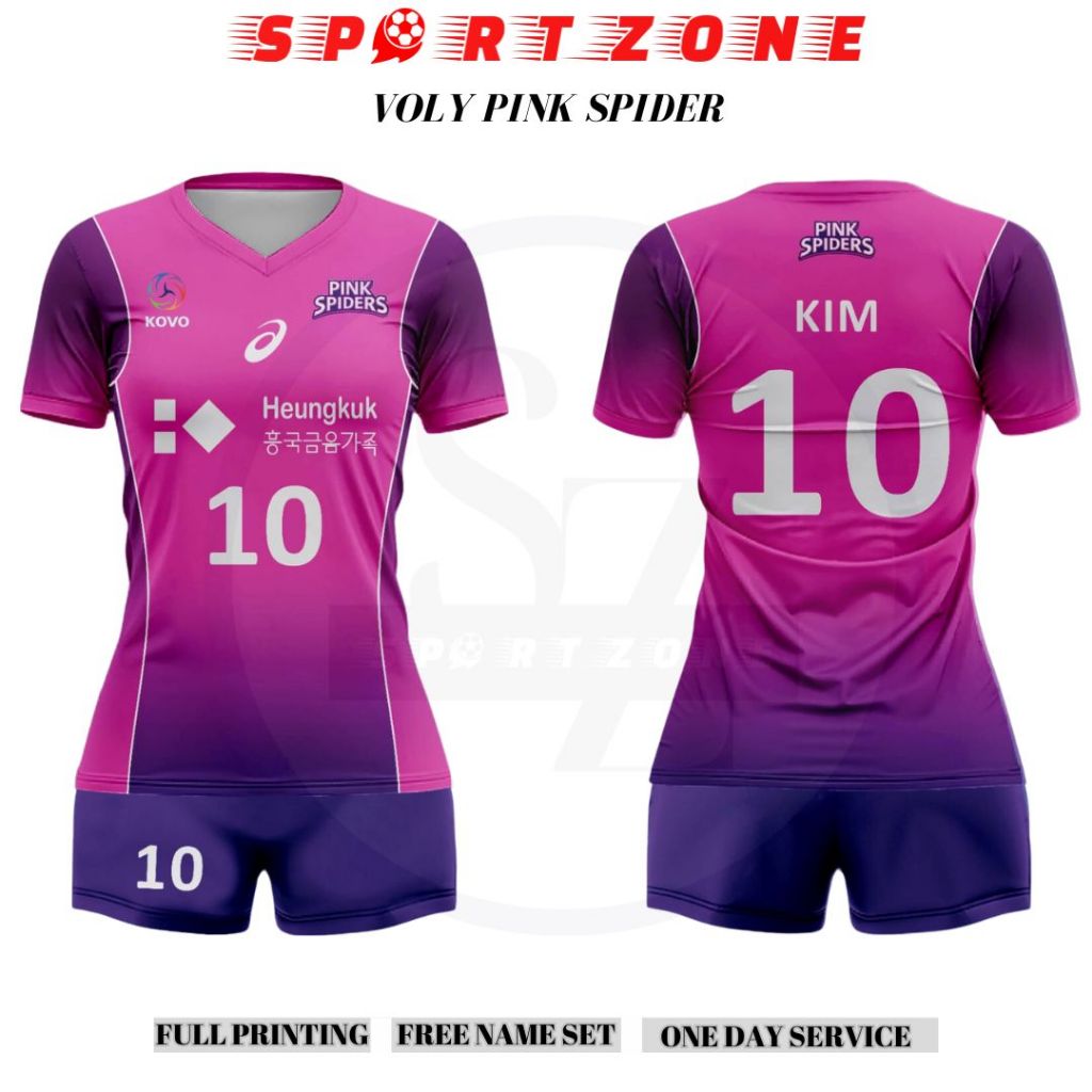 Jersey baju bola PINK SPIDER Full Printing Free nameset