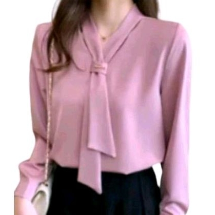 atasan wanita blus leher DASI cantik cocok untuk remaja putri