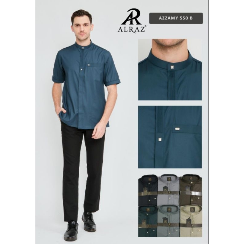 Baju koko Alraz lengan pendek motif terbaru, fashion muslim kekinian