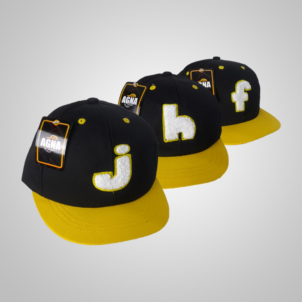 Topi Huruf  Topi Lidah Pendek  Topi Visor Pendek  Bordir Towel  Black Edition  Topi Pria