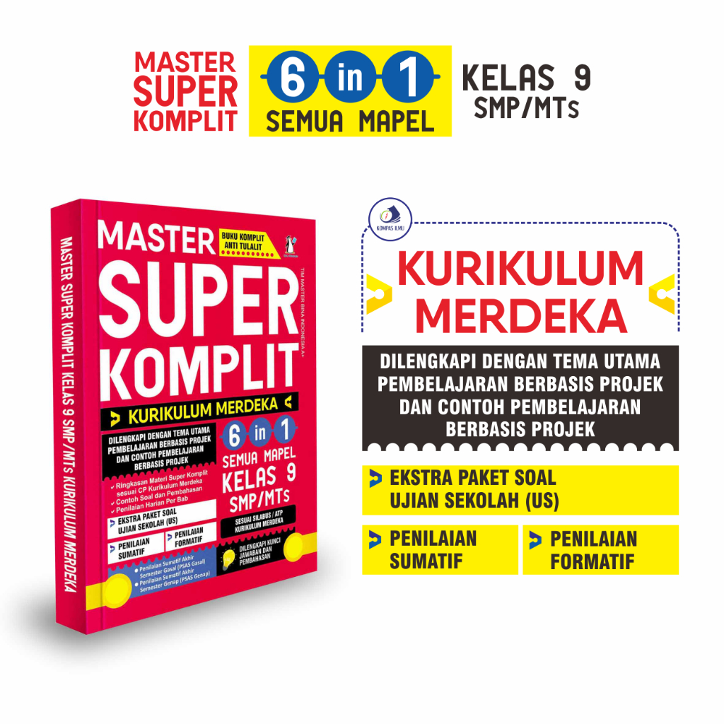 Buku Master Super Komplit SMP/MTs Kelas 9 Kurikulum Merdeka Kurmer - Rangkuman Jitu