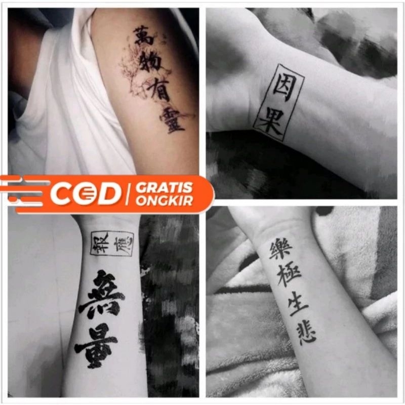 tatto temporaer/tatto temporary GAMBAR TULISAN CHINA 3D