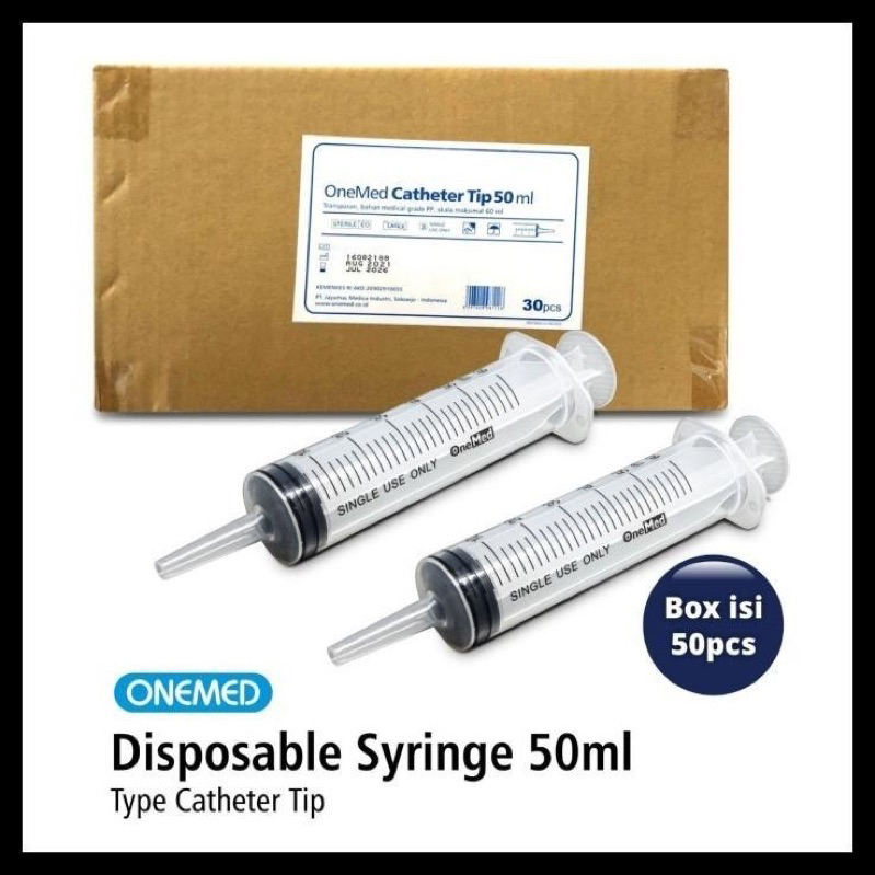 Syringe 50cc Eccentric Tip Onemed / Spuit 50 ml cc One med Satuan