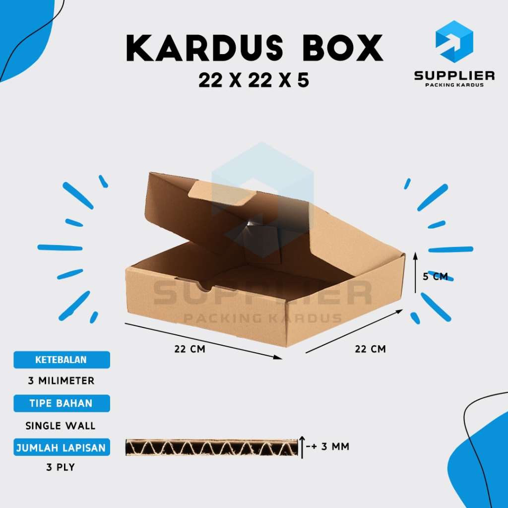 

Kardus Diecut 22x22x5 Packaging Hampers Polos