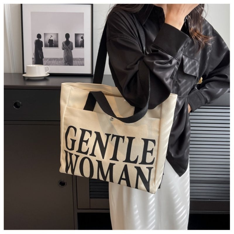 TOTEBAG WANITA BAHAN KANVAS GANTLE WOMAN / TOTEBAG WANITA TERBARU HARGA TERMURAH