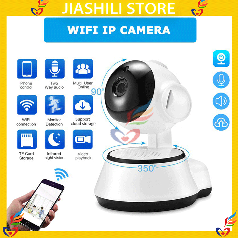 Jiashili_ KAMERA CCTV MINI SAMBUNG KE HP V380 Q6 HD1080P Wireless Mini IP CCTV - cctv mini sambung k
